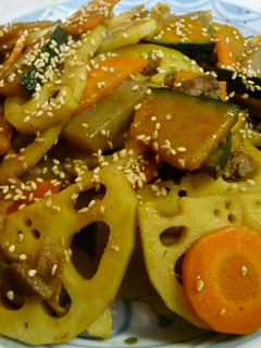 蓮根と冷蔵庫の残り野菜のきんぴら風-レシピのメイン写真