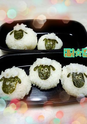 海苔だけでキャラ弁☆ひつじのショーン-レシピのメイン写真