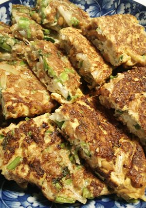 空心菜と納豆の卵焼き♪-レシピのメイン写真