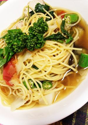 カツオと夏野菜のスープスパ-レシピのメイン写真