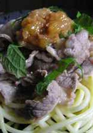 冷製　牛しゃぶ梅のせパスタ-レシピのメイン写真