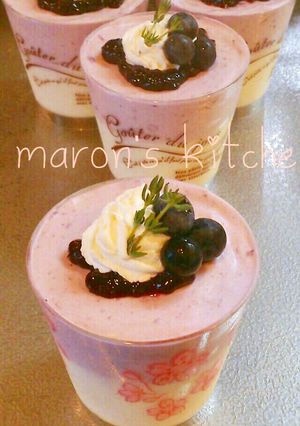 ブルーベリームースとゼリーの2層デザート-レシピのメイン写真