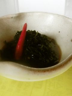 辛口唐辛子の葉の炒め煮 簡単 エコ 節約-レシピのメイン写真