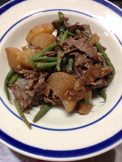 大根と牛肉とこんにゃくの炒め煮-レシピのメイン写真