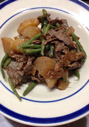 大根と牛肉とこんにゃくの炒め煮-レシピのメイン写真