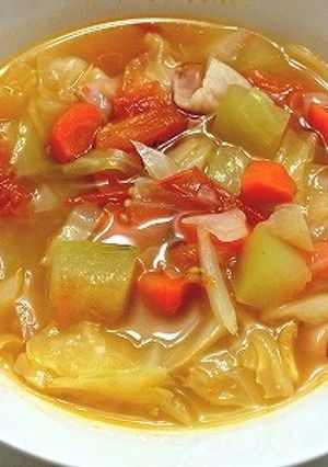 スイカの皮と夏野菜のミネストローネ風-レシピのメイン写真
