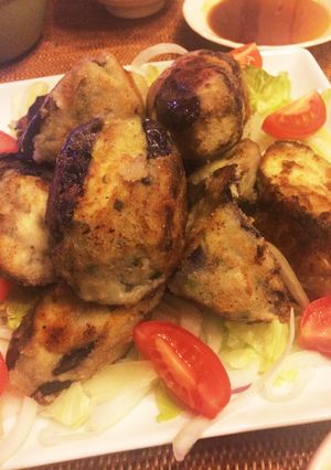 餃子のあんで茄子のはさみ焼き-レシピのメイン写真