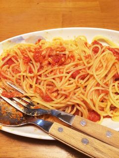 簡単!10分!ツナのトマトソースパスタ-レシピのメイン写真