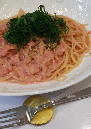 絶品！沖縄パスタ☆豆腐ようの漬け汁で-レシピのメイン写真