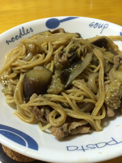 茄子とお肉の和風スパゲッティ-レシピのメイン写真