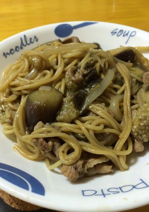 茄子とお肉の和風スパゲッティ-レシピのメイン写真