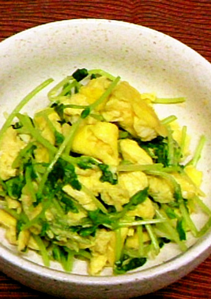 豆苗とふんわり卵の炒め物-レシピのメイン写真