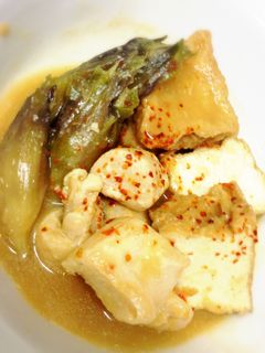 みょうが美味しく!厚揚げ鶏肉茗荷味噌煮☆-レシピのメイン写真