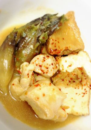 みょうが美味しく!厚揚げ鶏肉茗荷味噌煮☆-レシピのメイン写真