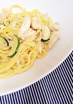 簡単☆ズッキーニとキノコのクリームパスタ-レシピのメイン写真