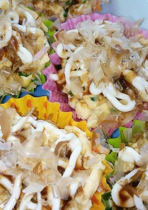 お弁当にﾅﾝﾁｬｯﾃお好み焼き風玉子焼♡-レシピのメイン写真