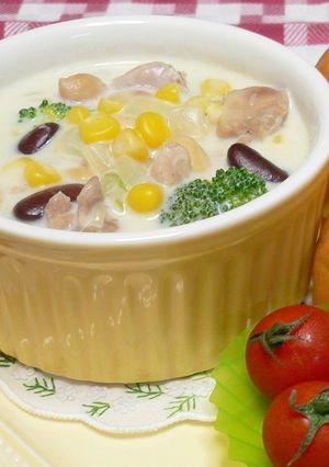 豆たっぷり具だくさんクリームスープ-レシピのメイン写真