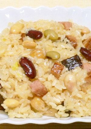 豆入り中華風焼豚おこわ-レシピのメイン写真