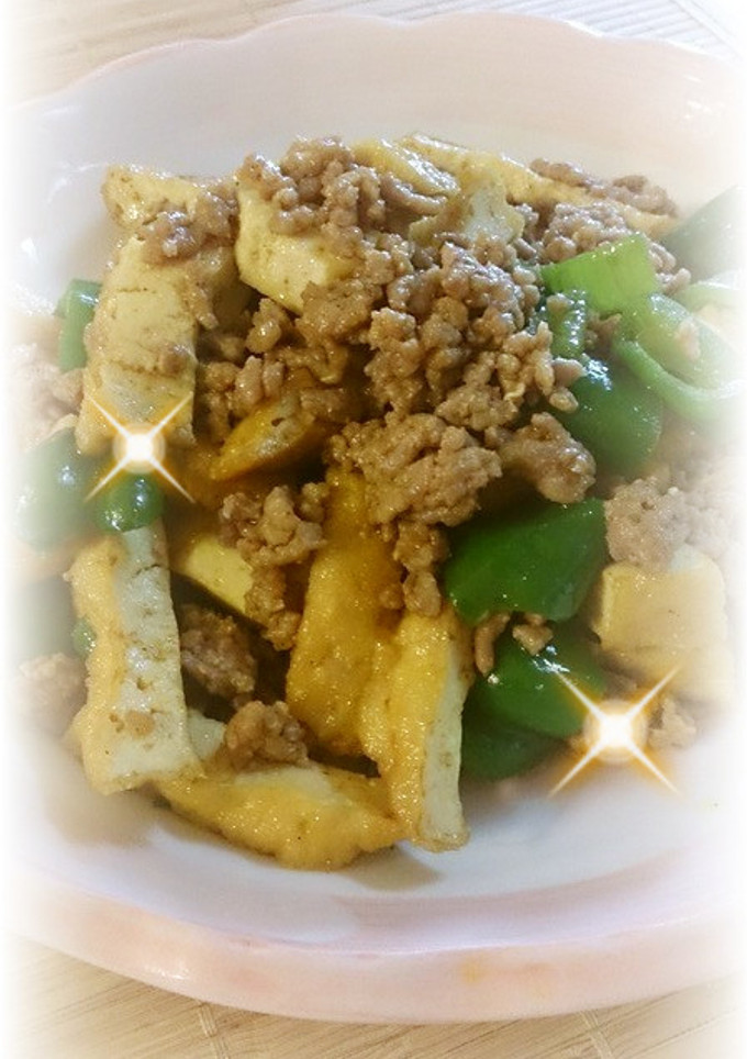 簡単！ひき肉と厚揚げのカレー粉炒め♡-レシピのメイン写真