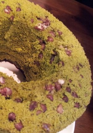ふわふわ♪抹茶小豆シフォンケーキ☆-レシピのメイン写真