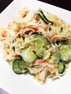 塩もみ野菜とカニカマのゴマドレサラダ-レシピのメイン写真