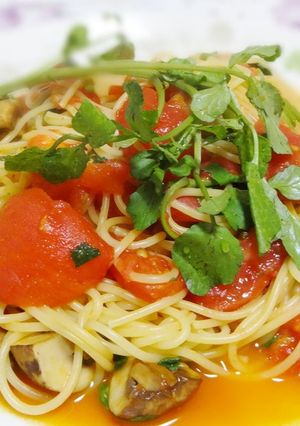 フレッシュトマトとクレソンのパスタ-レシピのメイン写真