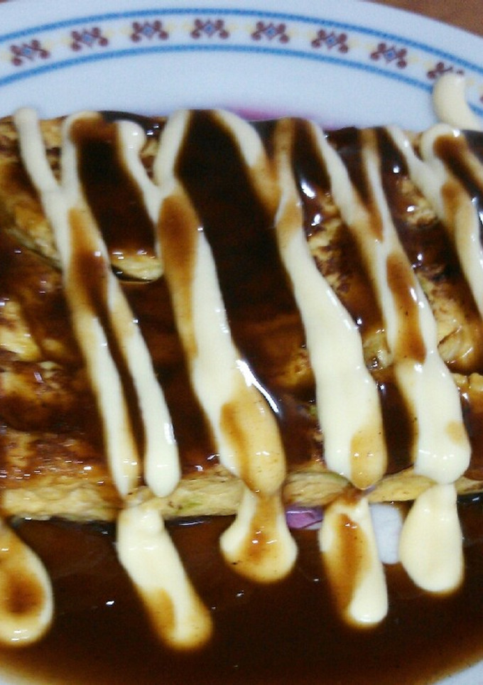 卵アレンジ☆簡単ﾀﾞｲｴｯﾄお好み焼き風-レシピのメイン写真