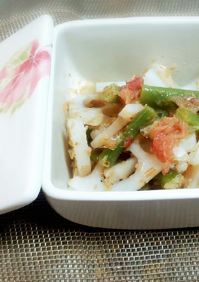 簡単 お弁当に　蓮根といんげんの梅干和え-レシピのメイン写真