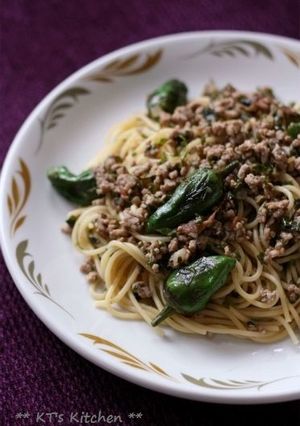 梅シソ肉味噌のスパゲティ-レシピのメイン写真