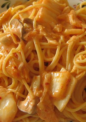 キムチクリームパスタ-レシピのメイン写真