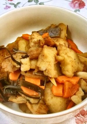 ちぎり揚げ＆昆布の簡単煮物-レシピのメイン写真