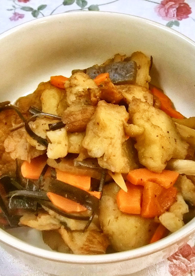 ちぎり揚げ＆昆布の簡単煮物-レシピのメイン写真