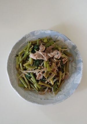 空芯菜(エンサイ)ともやしのさっと炒め-レシピのメイン写真