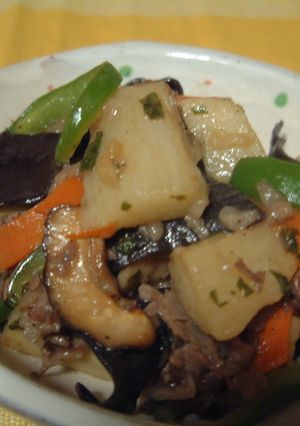 長いもと牛肉の大葉にんにく醤油炒め☆-レシピのメイン写真