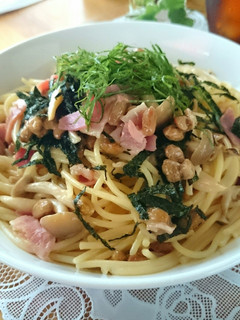レンジで簡単☆しめじベーコン納豆のパスタ-レシピのメイン写真