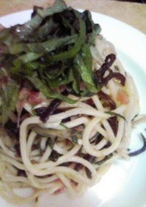 レンジで♪梅シソ冥加の冷製スパゲッティ-レシピのメイン写真