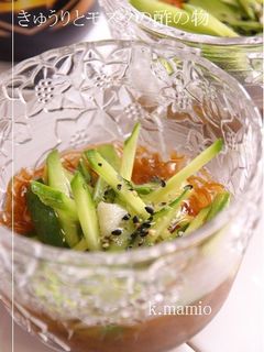 すぐできる!★きゅうりとモズクの酢の物☆-レシピのメイン写真