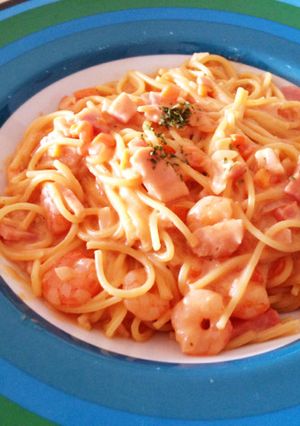子供と一緒に!簡単 トマトクリームパスタ-レシピのメイン写真