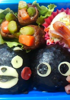 くまもんとまっくろくろすけのお弁当-レシピのメイン写真