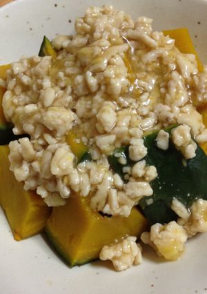 レンジで効率よく！かぼちゃのそぼろあん-レシピのメイン写真