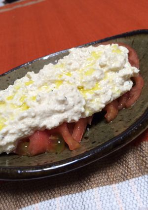 クリームチーズの豆腐ソースかけトマト-レシピのメイン写真