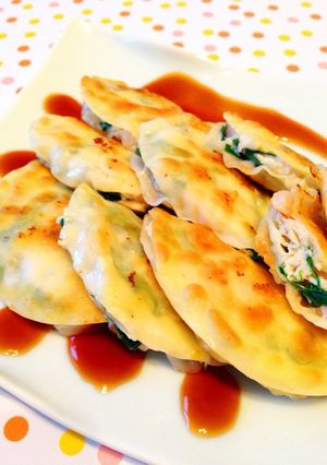 簡単☆餃子の皮でエビニラまんじゅう-レシピのメイン写真