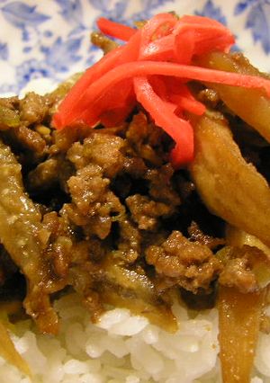 赤味噌挽肉ナス丼-レシピのメイン写真