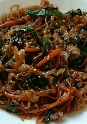 白滝で豚肉チャプチェ⭐豚肉抜きでも⭐-レシピのメイン写真