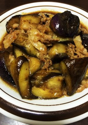 夜御飯*豚バラと茄子の甘辛煮-レシピのメイン写真