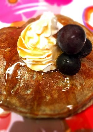 健康アサイーとバナナと豆乳のホットケーキ-レシピのメイン写真