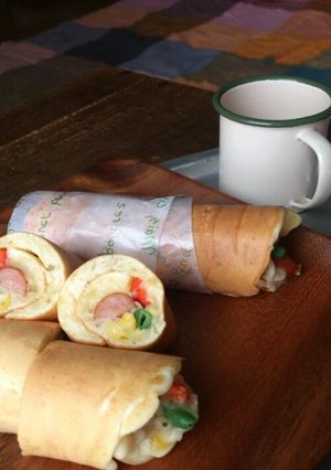 手軽にパクっと♪太巻き風ホットケーキ-レシピのメイン写真