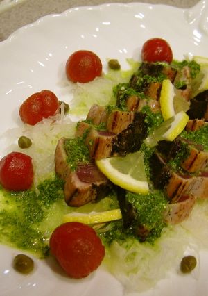 グリーンソースで食べよう☆鰹のたたき♪-レシピのメイン写真