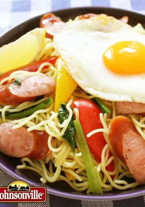 ジョンソンヴィルと小松菜の塩焼きそば-レシピのメイン写真