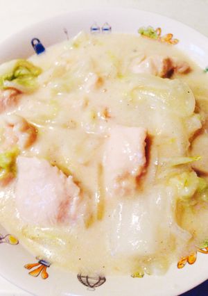 簡単★白菜と鳥むね肉のクリームシチュー風-レシピのメイン写真